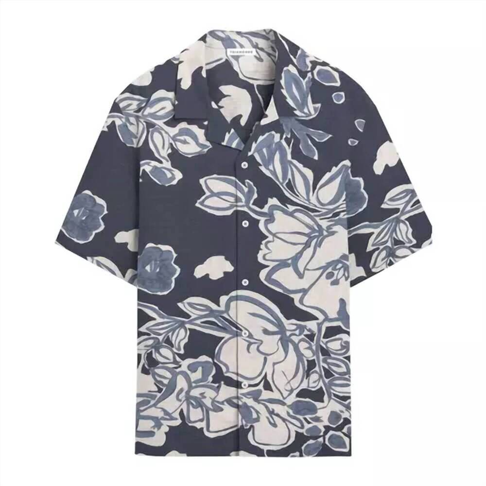 NEW 7DIAMONDS men's saltwood camp shirt in navy
